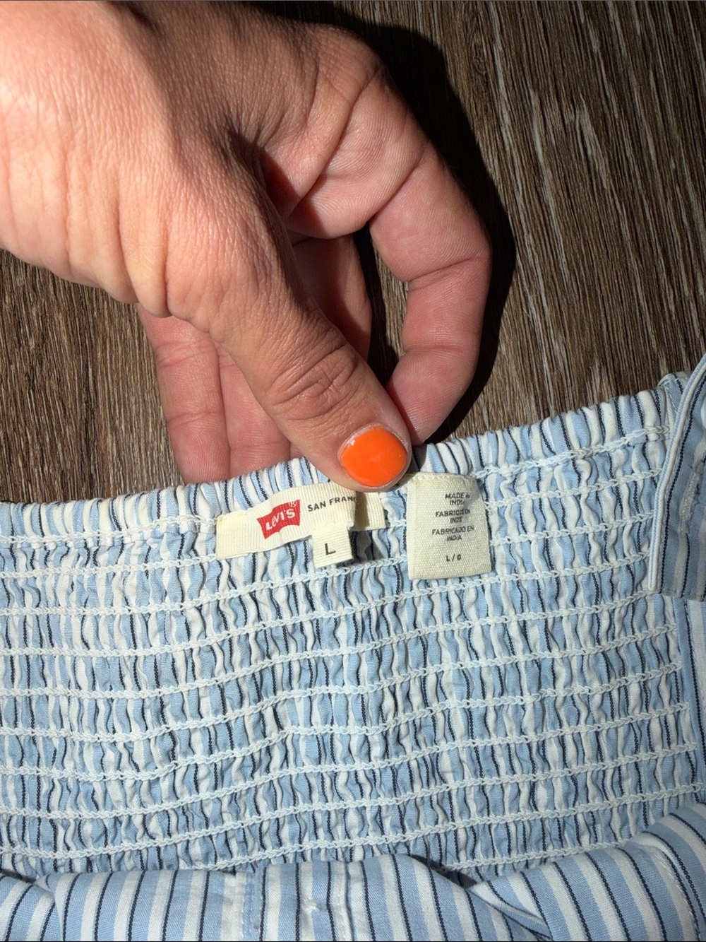 Levi's Light Blue and White Striped Button Up Dress with Pockets! - Picture 6 of 6